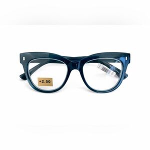 Blue Green Reading Glasses +2.50